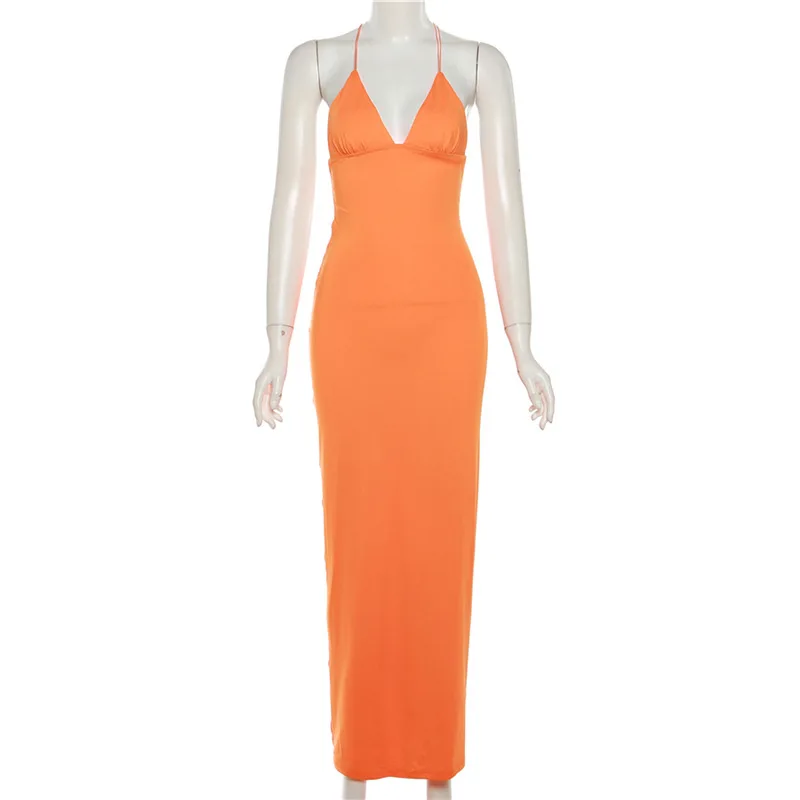 Ootddress Backless Maxi Dress For Women Slim Sexy Butterfly Bodycon Slim Sheath Dress Women's Club Deep V Neck Dresses Woman 2025