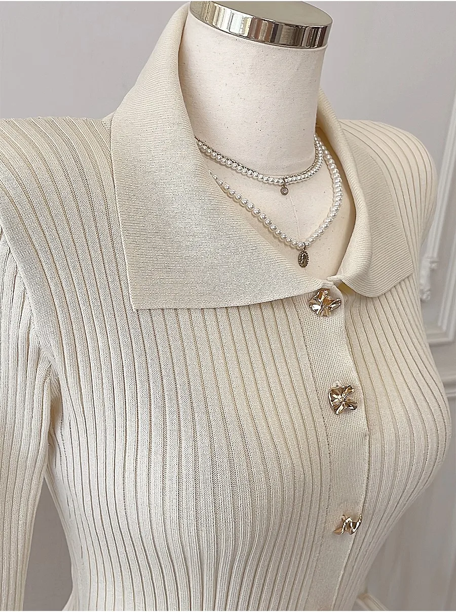 Retro Elegant Knitted Dress Women Long Sleeve Slim Single Breasted Bodycon Dresses Ladies Lapel Hollow Out Long Robe Vestidos 14 Retro Elegant Knitted Dress Women Long Sleeve Slim Single Breasted Bodycon Dresses Ladies Lapel Hollow Out Long Robe Vestidos