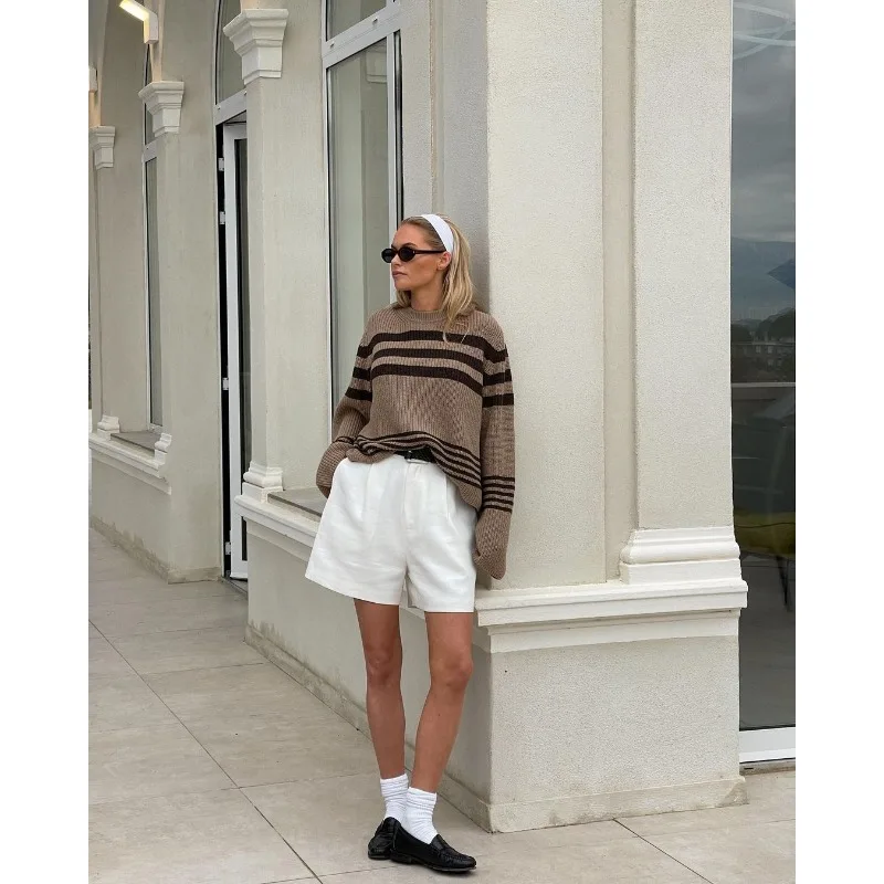 Ootddress Striped Casual Knitwear Top Female Loose Autumn 2025 High Waist Contrast Knit Sweater Slim Patchwork Streetwear Pullover 10 Ootddress Striped Casual Knitwear Top Female Loose Autumn 2025 High Waist Contrast Knit Sweater Slim Patchwork Streetwear Pullover