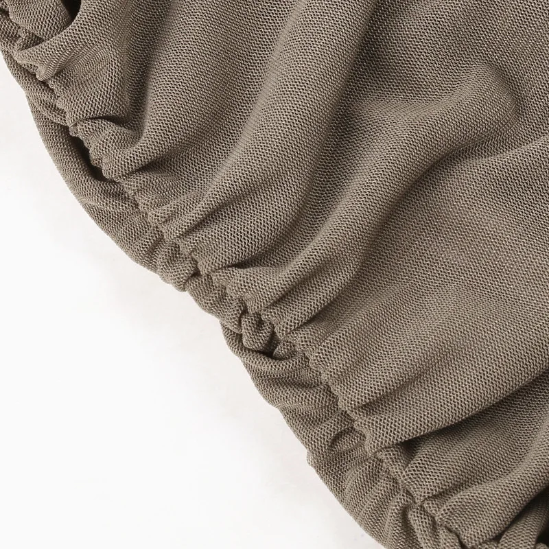 Ootddress Folds Sunflower Tank Top Women Mesh Bodycon Sleeveless Slim Crop Tops Ladies Club Party Sexy Backless Bandage Vest Woman