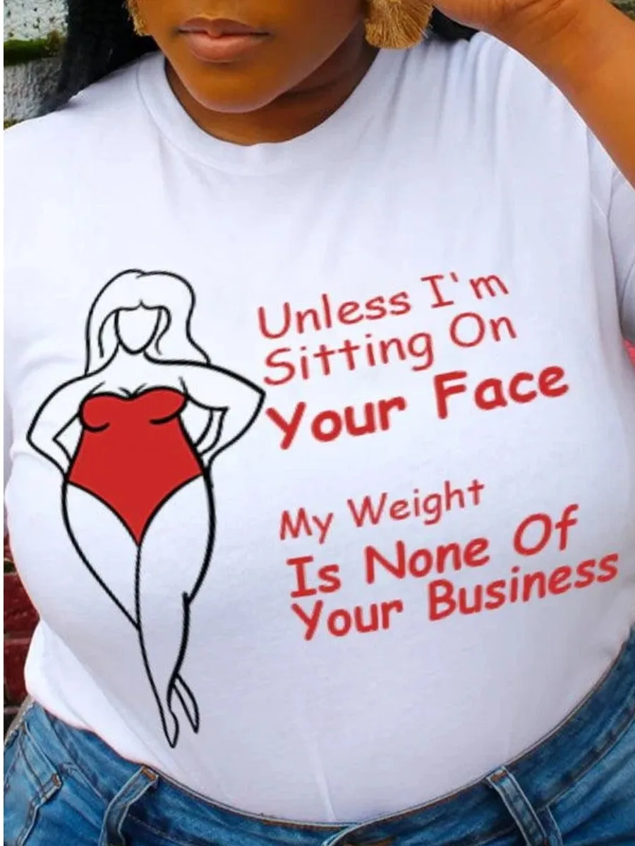 Plus Size Summer Women Lady Oversized T-shirt Black White Fashion Short Sleeve Print Graphic Tops