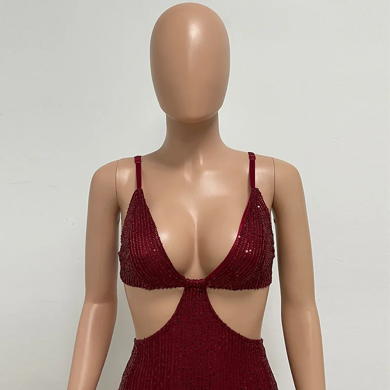 Sexy Hollow High Waist Slit Evening Dress Fashion Sequined Backless Sleeveless Elegant Party Dresses Solid Long Graduation Dress 61 Sexy Hollow High Waist Slit Evening Dress Fashion Sequined Backless Sleeveless Elegant Party Dresses Solid Long Graduation Dress