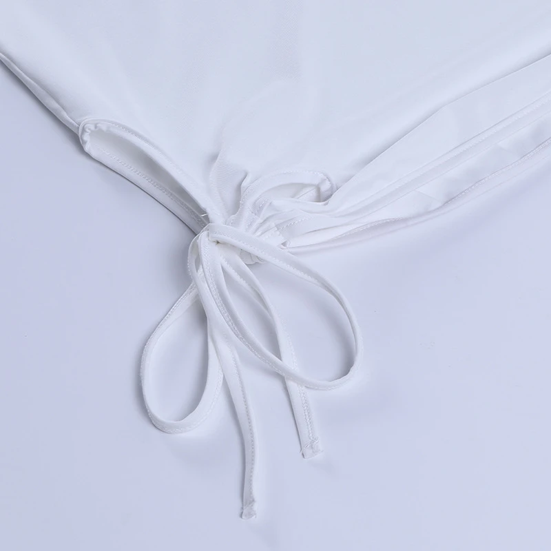 Ootddress White Hollow Out Mini Dresses Summer Sexy Bodycon Backless Party Dress Skinny Sleeveless Night Club Beach Dress