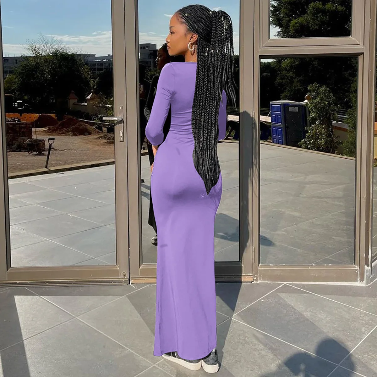 2025 Elegant Long Sleeve Party Dresses Sexy High Waist Slim Fit Women's Evening Dress Fashion Solid Color Pleated Long Dresses 18 2025 Elegant Long Sleeve Party Dresses Sexy High Waist Slim Fit Women's Evening Dress Fashion Solid Color Pleated Long Dresses