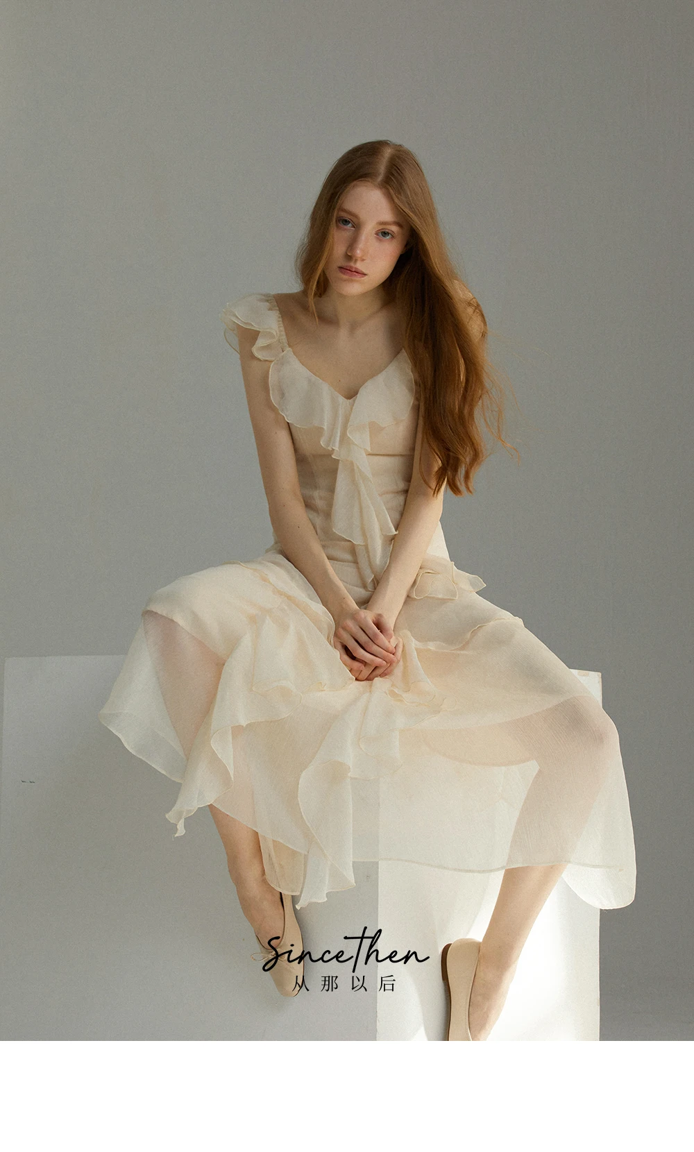 French Elegant Ruffles Midi Dress Women Summer New Sleeveless V-neck Holiday Beach Style A-line Party Prom Robe Vestido Mujer 18 French Elegant Ruffles Midi Dress Women Summer New Sleeveless V-neck Holiday Beach Style A-line Party Prom Robe Vestido Mujer