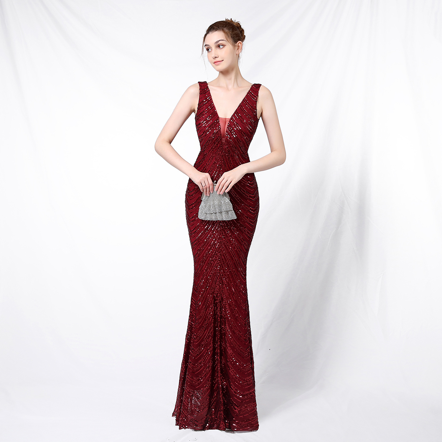Sexy Backless Sequined Evening Dress High Waist Slim See Though Graduation Dress Solid Party Elegant Long Dresses for Women 2025 10 103A5524.jpg