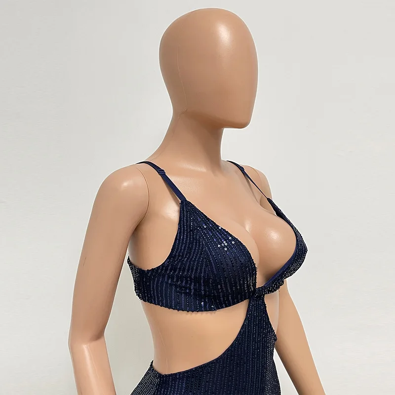 Sexy Hollow High Waist Slit Evening Dress Fashion Sequined Backless Sleeveless Elegant Party Dresses Solid Long Graduation Dress 95 Sexy Hollow High Waist Slit Evening Dress Fashion Sequined Backless Sleeveless Elegant Party Dresses Solid Long Graduation Dress