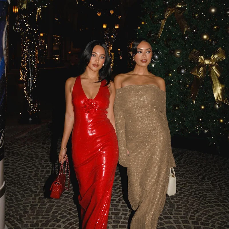 Ootddress Sexy Buttocks Wrapped Long Dress For Women Fashion Temperament Ironing Board Slim One Line Neck Party Evening Dress