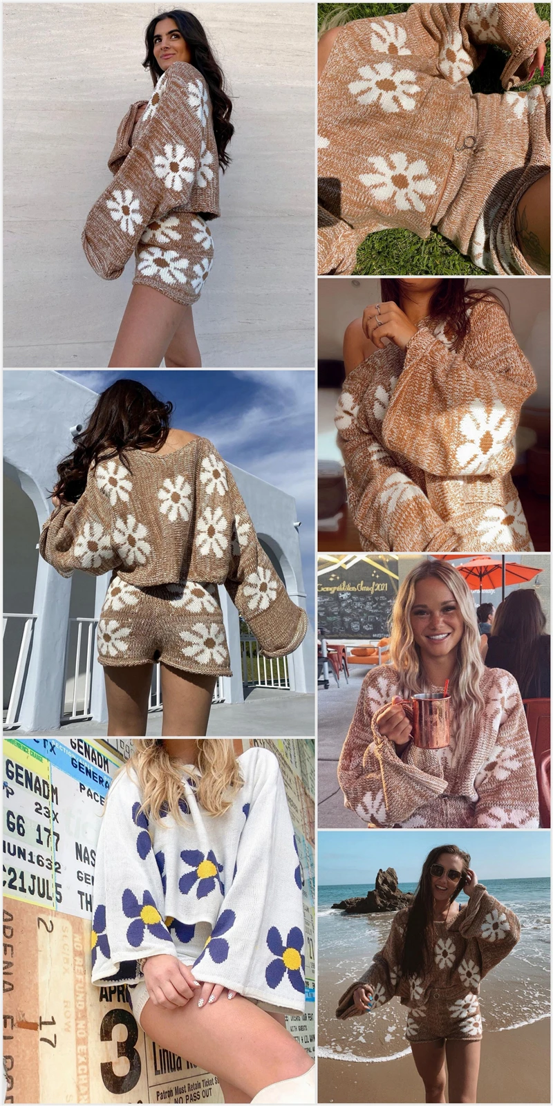 Ootddress Knitted Women's 2 Piece Sets Outfits Casual Pink Floral Sweet Oversized Sweater Suit With Shorts For Women 2025 Tracksuit 21 Ootddress Knitted Women's 2 Piece Sets Outfits Casual Pink Floral Sweet Oversized Sweater Suit With Shorts For Women 2025 Tracksuit