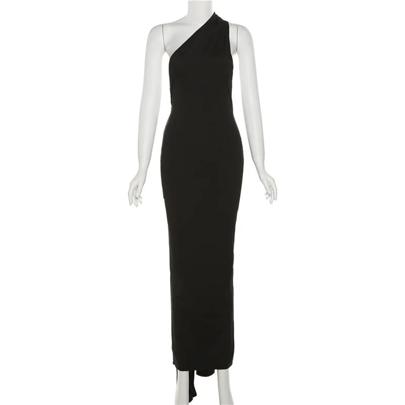 Ootddress Sexy Backless Hanging Neck Bodycon Evening Dress For Women Strapless Max Female Dress Charming Club Party Prom Dress