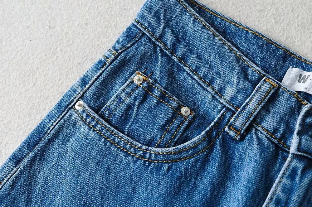 Ootddress 2025 Fashion Women's Jeans Bottom Casual Straight Leg Baggy Jeans Fall Boyfriend Long Trousers High Waist Denim Pants