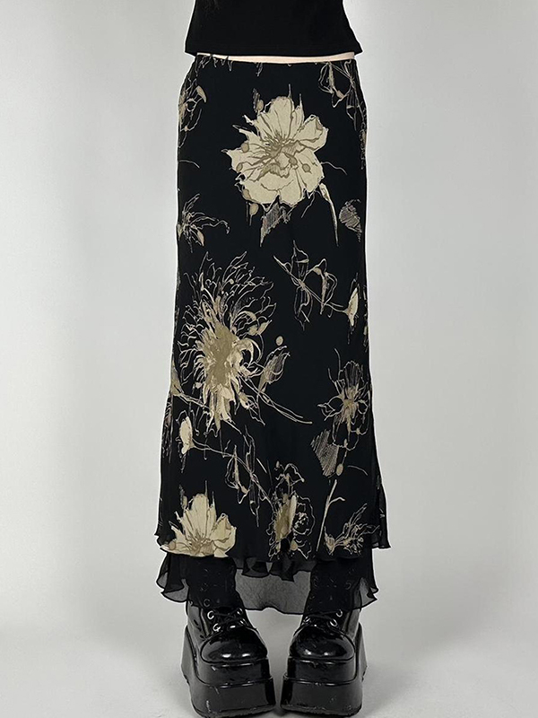 Floral Print Maxi Skirt