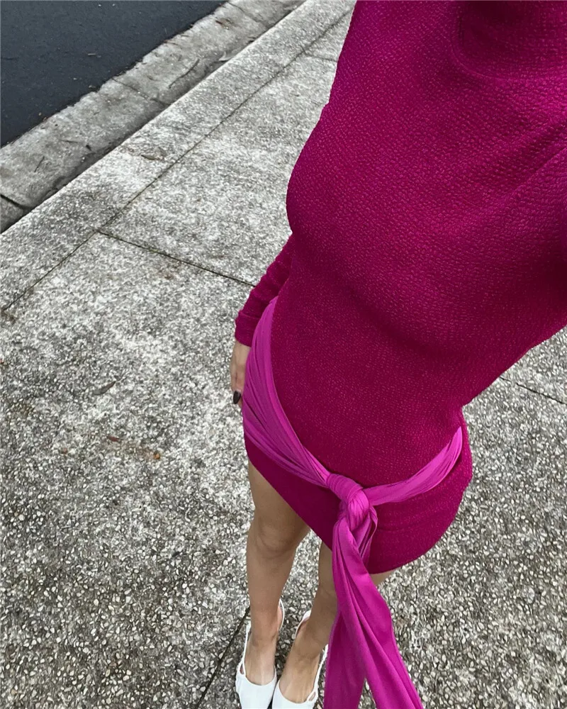 DExNDk3NTE3Ng%3D%3D.jpg Ootddress Turtleneck Long Sleeve Sexy Mini Dress For Women Autumn Fashion Ruched Draped Slim Fit Dress Ladies Elegant Dress