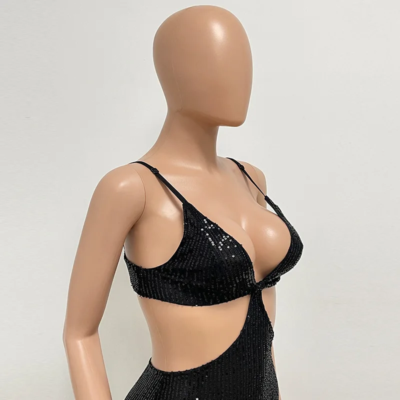 Sexy Hollow High Waist Slit Evening Dress Fashion Sequined Backless Sleeveless Elegant Party Dresses Solid Long Graduation Dress 111 Sexy Hollow High Waist Slit Evening Dress Fashion Sequined Backless Sleeveless Elegant Party Dresses Solid Long Graduation Dress