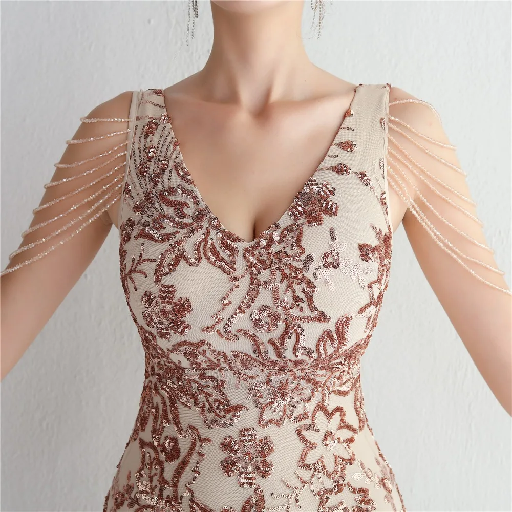 Sexy V-neck Sleeveless Dress with Stones and Crystals Fashion Sequins Tassel Elegant Women Party Dresses High Waisted Long Dress 34 103A0922.jpg