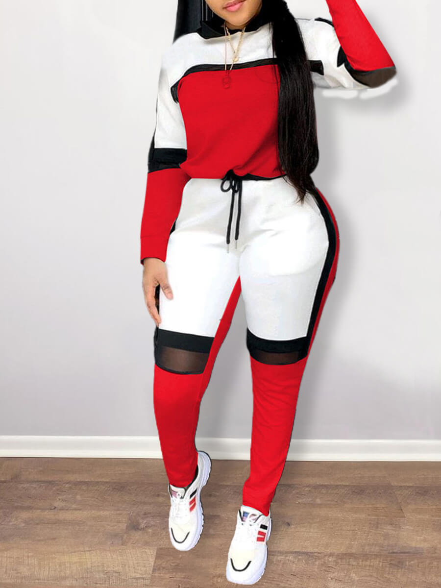 Plus Size Women Two Piece Color-lump Tracksuit Pants Set Patchwork Sporty Long Sleeve Conventional Collar Autumn Outfits 6 Plus Size Women Two Piece Color-lump Tracksuit Pants Set Patchwork Sporty Long Sleeve Conventional Collar Autumn Outfits
