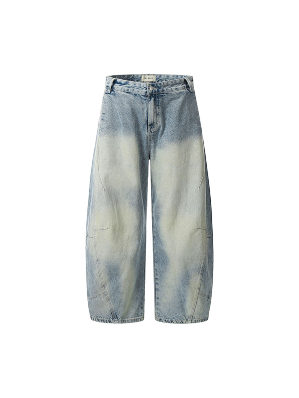 American Retro Curved Knife Boyfriend Jeans