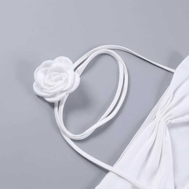 Ootddress Lace Up Flower Sexy Dress For Women Njght Hollow Out Summer Mini Dresses Woman Slim Party Backless Dress Women's Clothing