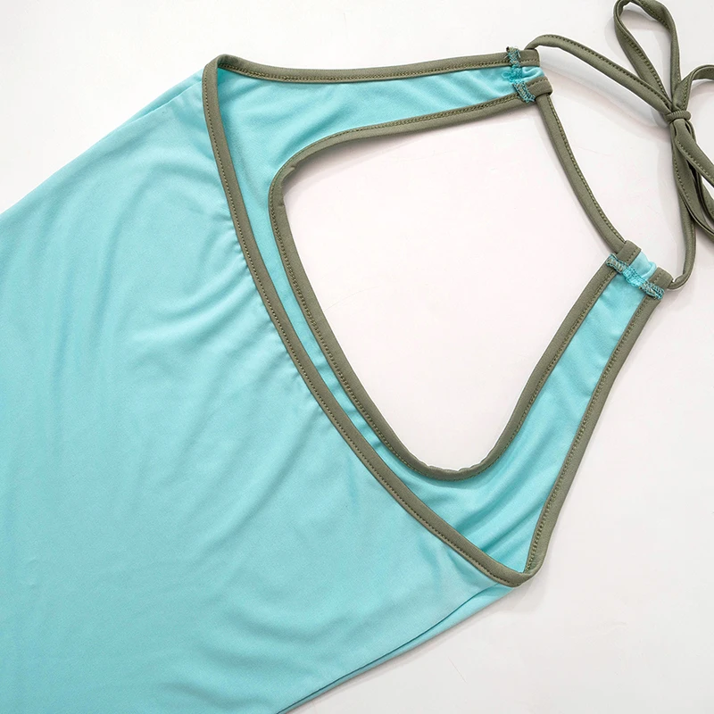 Summer Dopamine Apparel Halter Backless Strappy Skeleton Tank Sleeveless Blouse for Girls Casual Candy Color Top