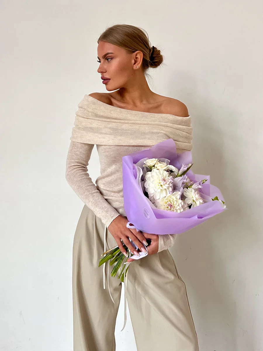 Ootddress Off-Shoulder Sexy Knit Pullover Sweater For Women Mesh See-Through Long Sleeve Backless Y2k Top Fashion Knitwear Pullover 14 Ootddress Off-Shoulder Sexy Knit Pullover Sweater For Women Mesh See-Through Long Sleeve Backless Y2k Top Fashion Knitwear Pullover