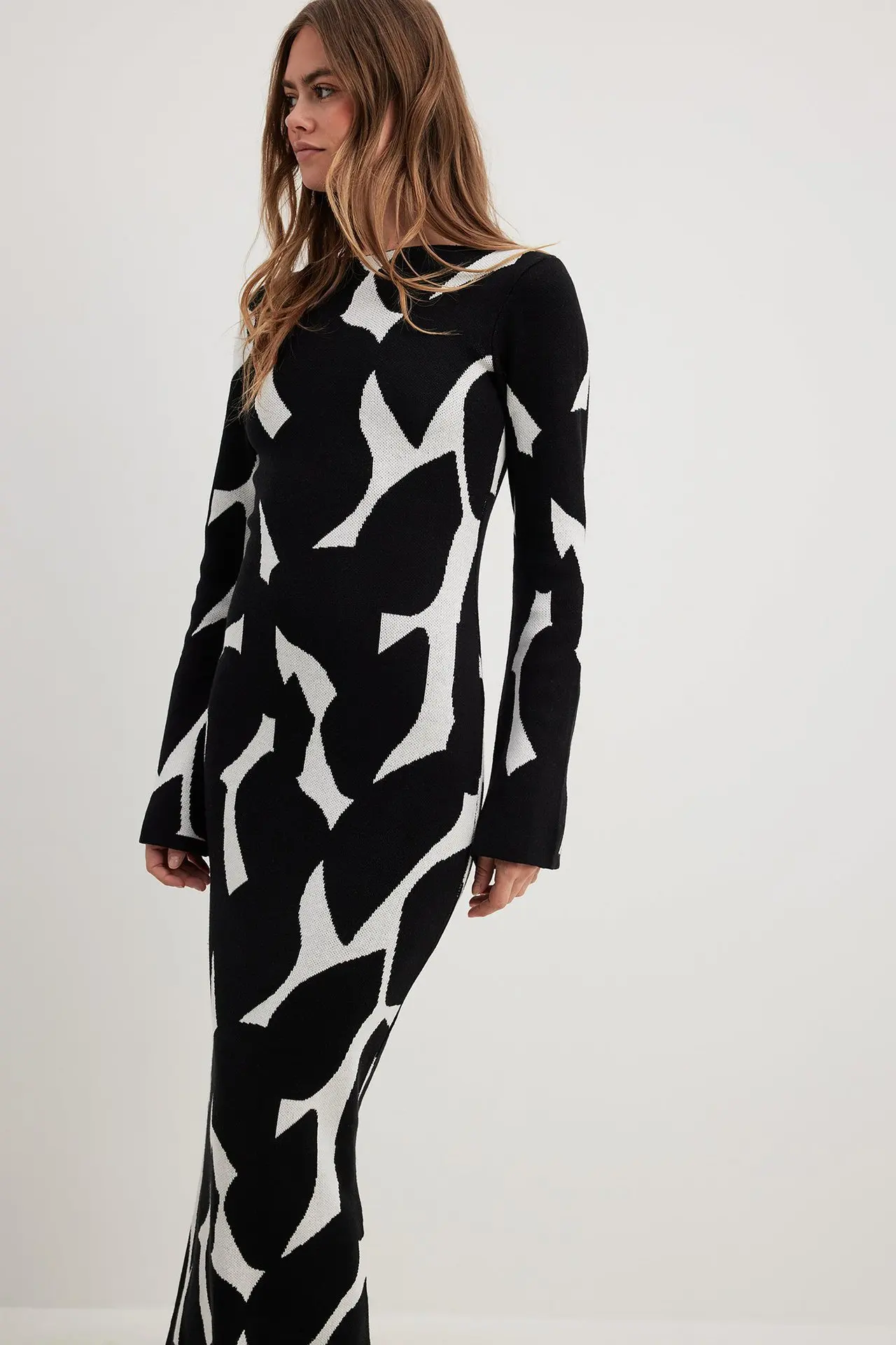 Ootddress Autumn/Winter New Long Sleeve Dress Women Knitted Sweater Long Dress Printed Bodycon Elegant Vesidos Party Evening 7 Ootddress Autumn/Winter New Long Sleeve Dress Women Knitted Sweater Long Dress Printed Bodycon Elegant Vesidos Party Evening