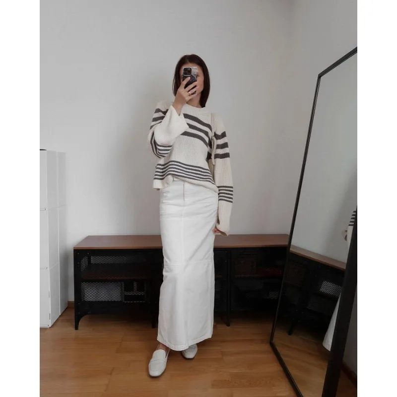 Ootddress Striped Casual Knitwear Top Female Loose Autumn 2025 High Waist Contrast Knit Sweater Slim Patchwork Streetwear Pullover 30 Ootddress Striped Casual Knitwear Top Female Loose Autumn 2025 High Waist Contrast Knit Sweater Slim Patchwork Streetwear Pullover