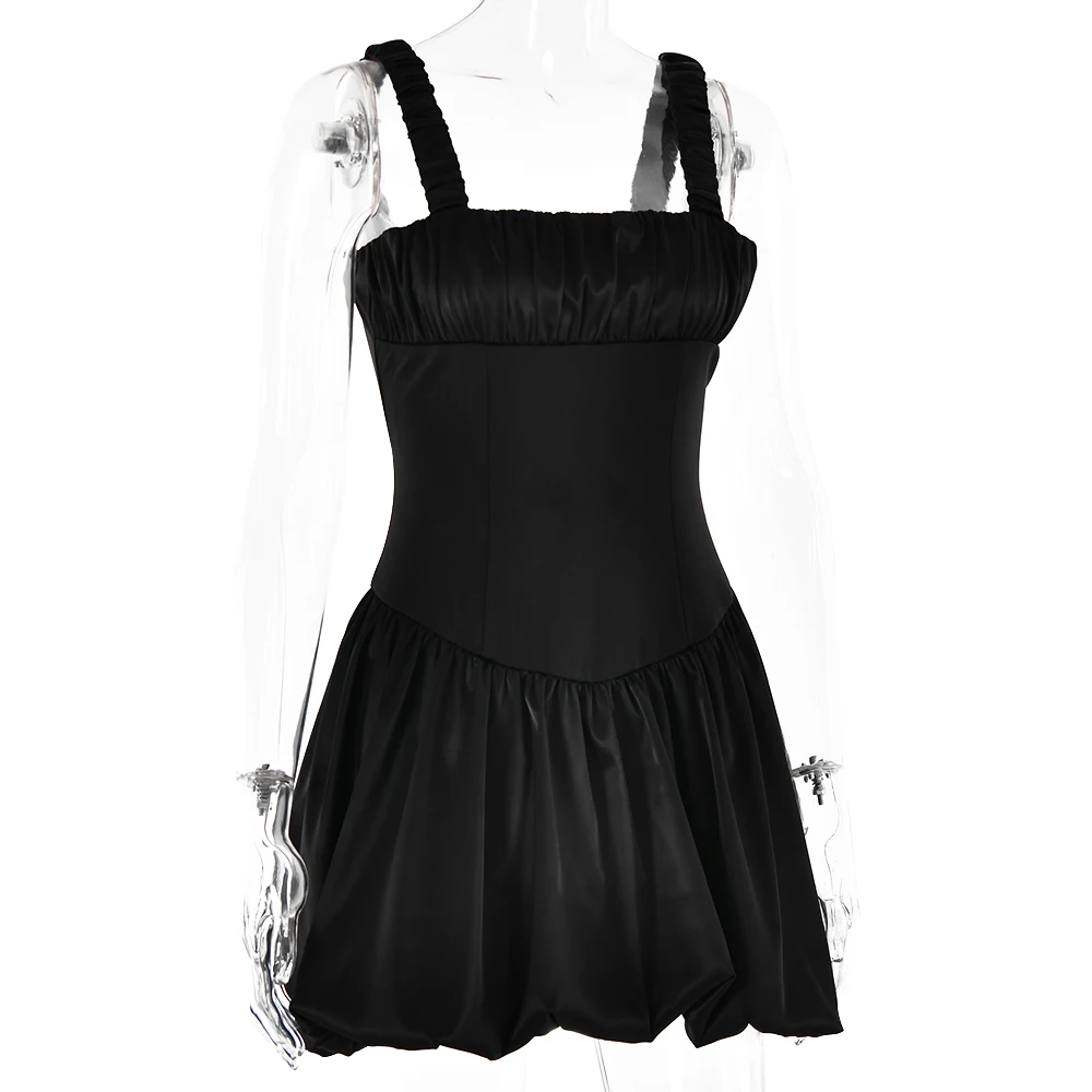 2.jpg JULISSA MO Sexy Camisole Sleeveless Mini Short Skirt Women Pleated Double Layer Dress Tight Female Party Club Evening Dress