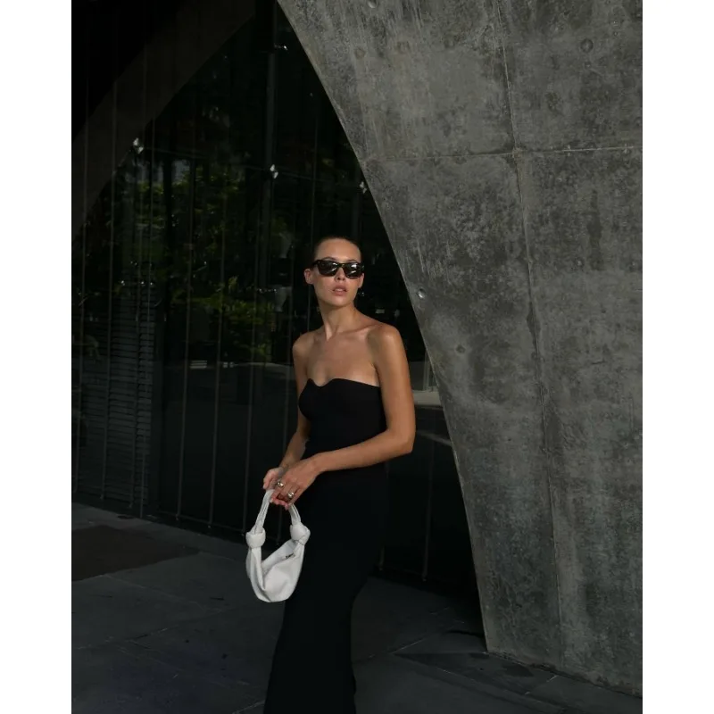 Ootddress Backless Slim Fashion Maxi Dress Knit Women Off-Shoulder High Waist Solid Elegant Party Dress Knitwear Female Sexy Dress