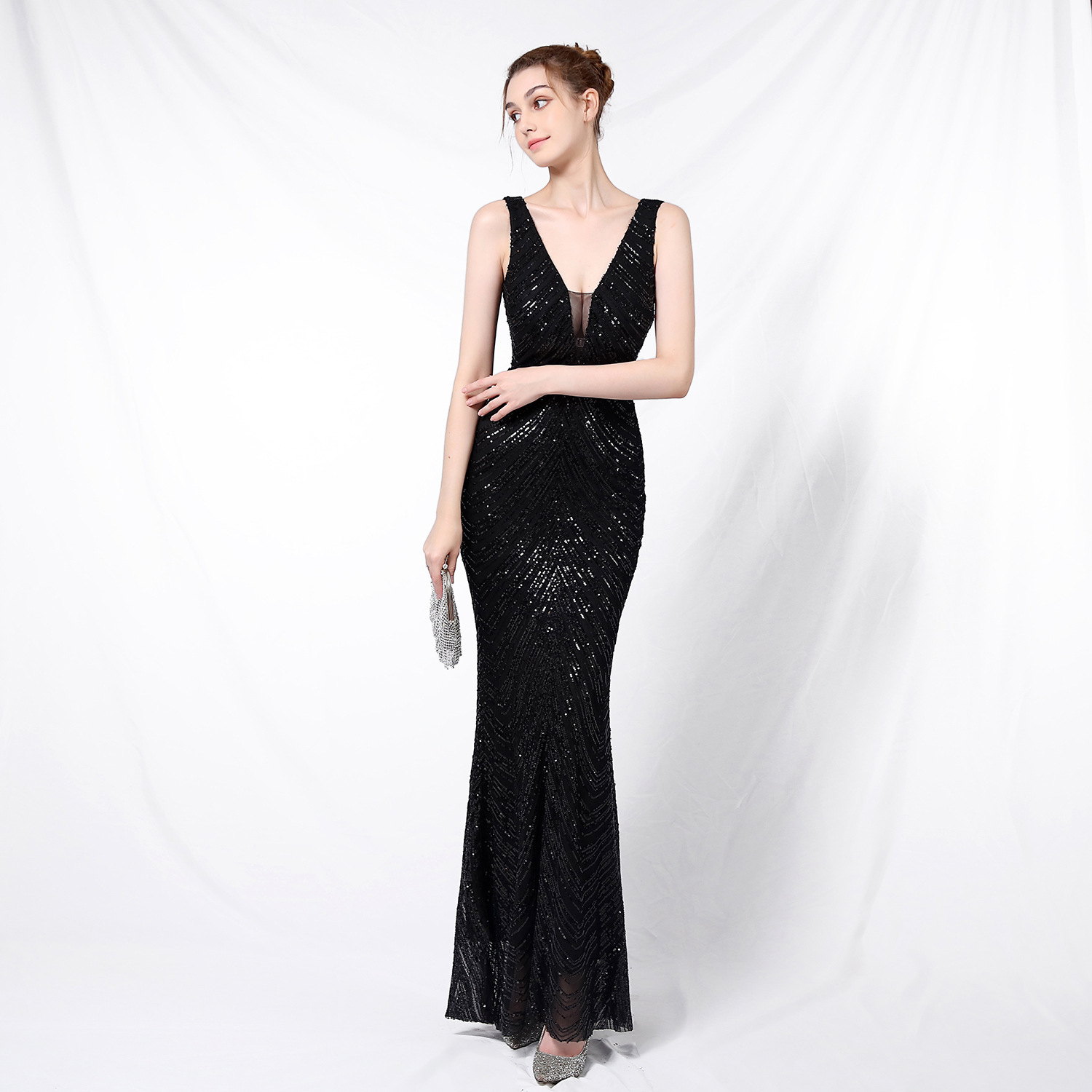 Sexy Backless Sequined Evening Dress High Waist Slim See Though Graduation Dress Solid Party Elegant Long Dresses for Women 2025 19 103A5567.jpg