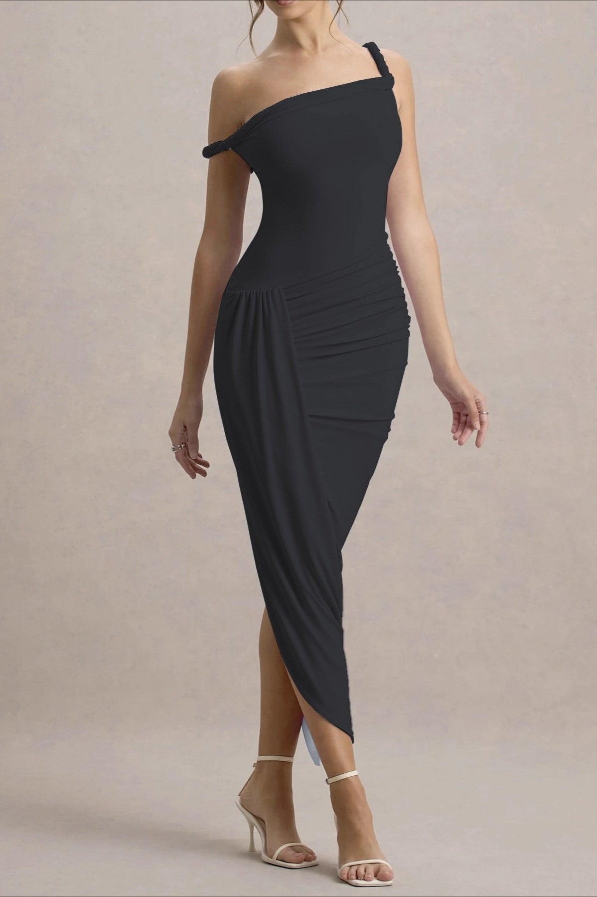 Asymmetrical Bodycon Maxi Dress