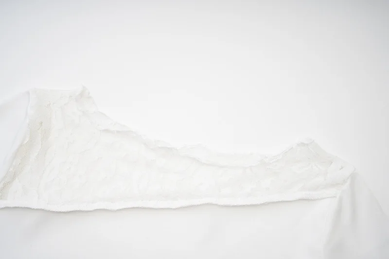 Ootddress Lace Patchwork See-Through Crop top For Women Fashion Sexy Long Sleeve Slim Patchwork Cropped Y2k Top Female Clothes Tee