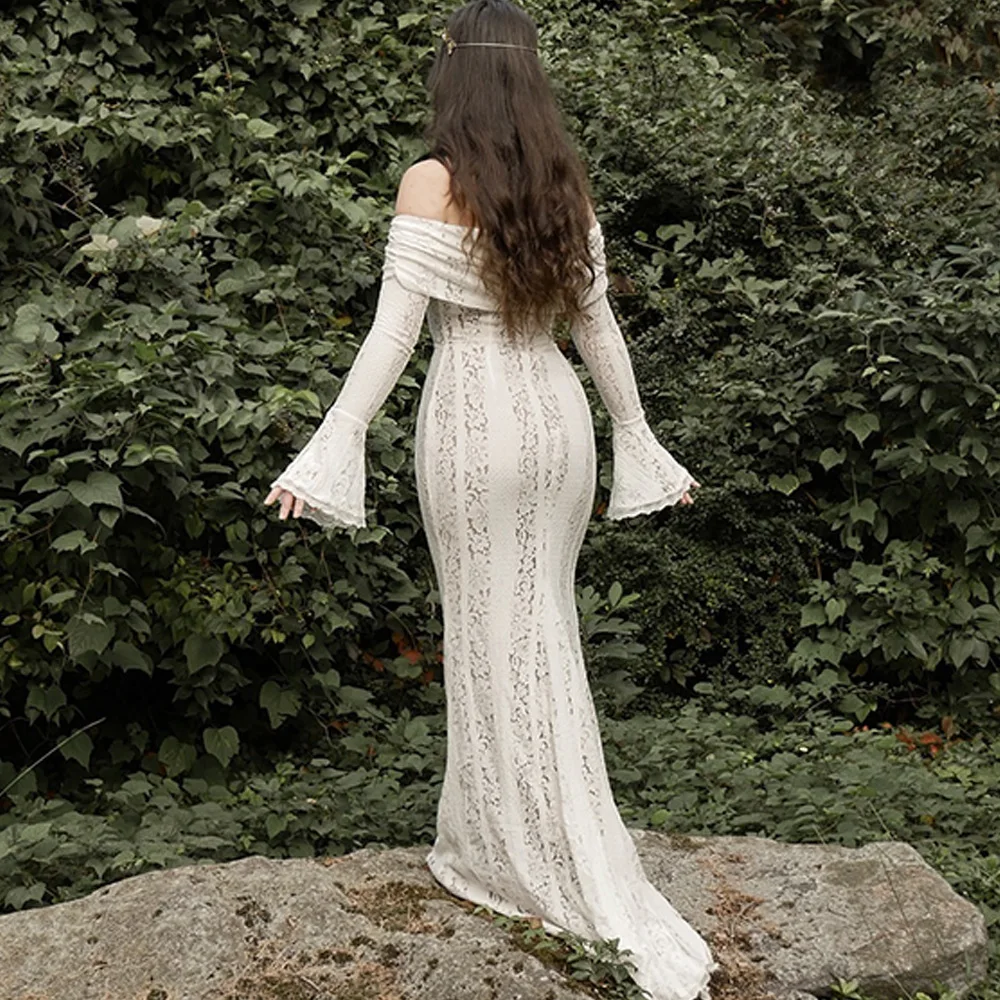 Ootddress Autumn/Winter Fashion Sexy Lace Tight Dress Women 2025 New Strapless Lace High Waist Tailored Dress Party Evening Dress