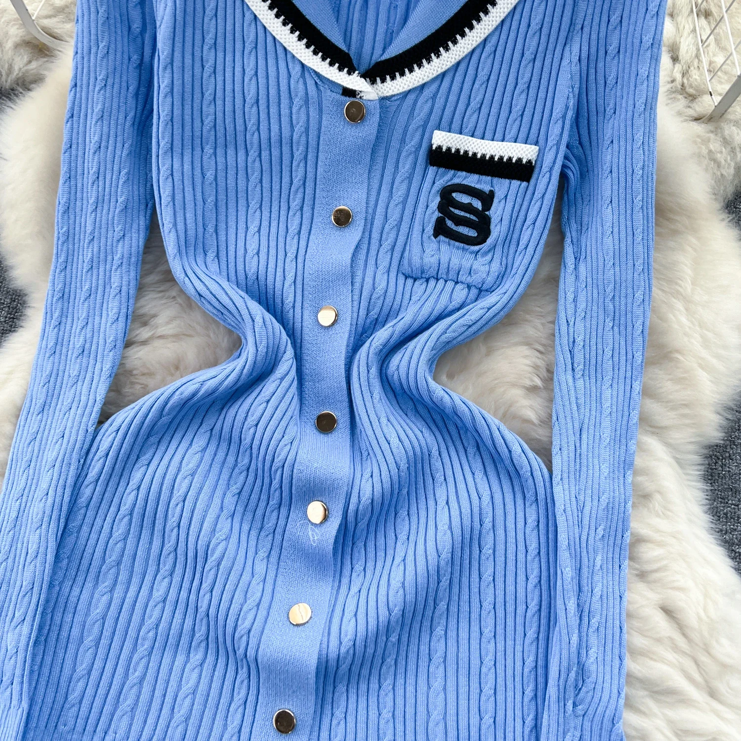 Women Elegant Knitted Dress Spring Autumn Long Sleeve Sexy V-neck Bodyon Dresses Ladies Slim A-line Single Breasted Sweater Robe 27 Women Elegant Knitted Dress Spring Autumn Long Sleeve Sexy V-neck Bodyon Dresses Ladies Slim A-line Single Breasted Sweater Robe