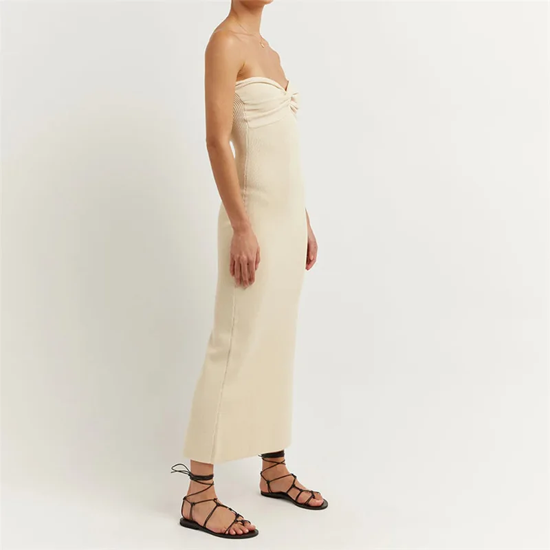 Ootddress Strapless Knit Maxi Dresses For Women Summer Beach Party Bodycon Dress Off-Shoulder Twist Knitting Evening Backless Dress 22 Ootddress Strapless Knit Maxi Dresses For Women Summer Beach Party Bodycon Dress Off-Shoulder Twist Knitting Evening Backless Dress