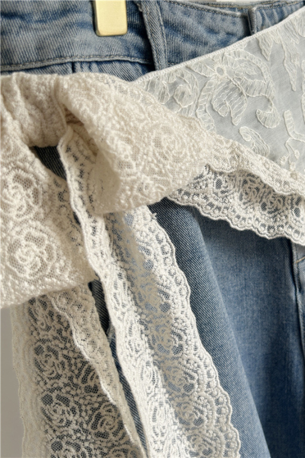 Elegant French Lace Triangle Scarf Tie Belt