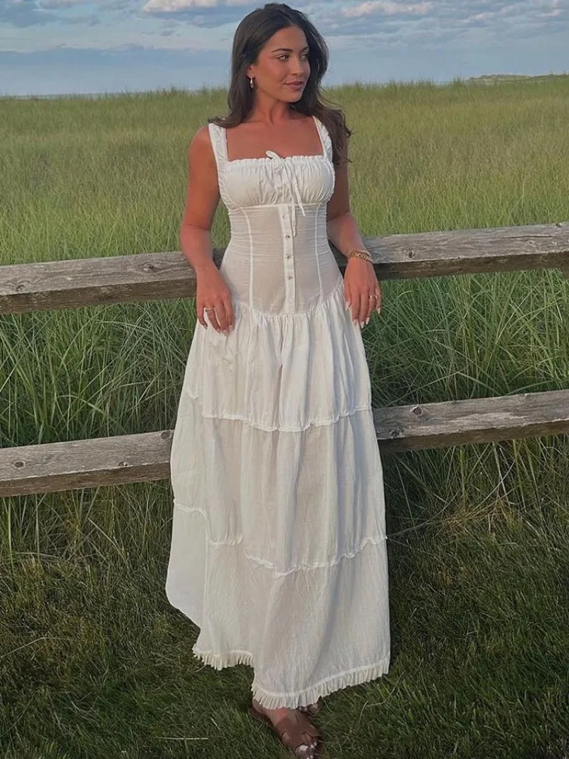 Ootddress Lace Up Slim Maxi Dresses For Women High Waist Corset Dress Womens Whitewedding Holiday Elegant Fashion Folds Dress Woman 30 Ootddress Lace Up Slim Maxi Dresses For Women High Waist Corset Dress Womens Whitewedding Holiday Elegant Fashion Folds Dress Woman