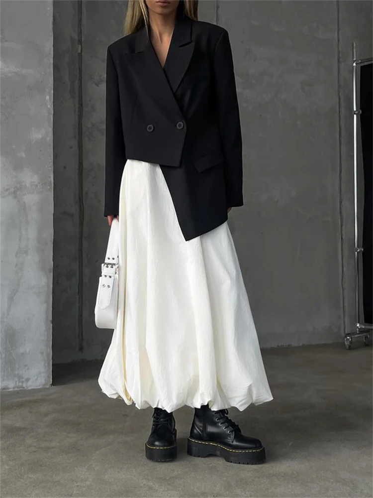 Ootddress Silk Satin White Maxi Skirt Long Ruffled Pleated Skirts Elegant Lantern Pants A-Line Silk Long Skirts For Women 2025 New 14 Ootddress Silk Satin White Maxi Skirt Long Ruffled Pleated Skirts Elegant Lantern Pants A-Line Silk Long Skirts For Women 2025 New