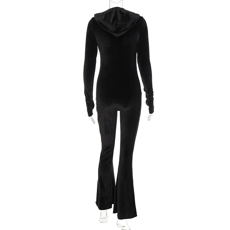 Ootddress Black Corduroy Bodycon Hooded Jumpsuit Women Autumn New Long Sleeve V-Neck Outfits Female Overalls Fitness 2025 New 17 Ootddress Black Corduroy Bodycon Hooded Jumpsuit Women Autumn New Long Sleeve V-Neck Outfits Female Overalls Fitness 2025 New