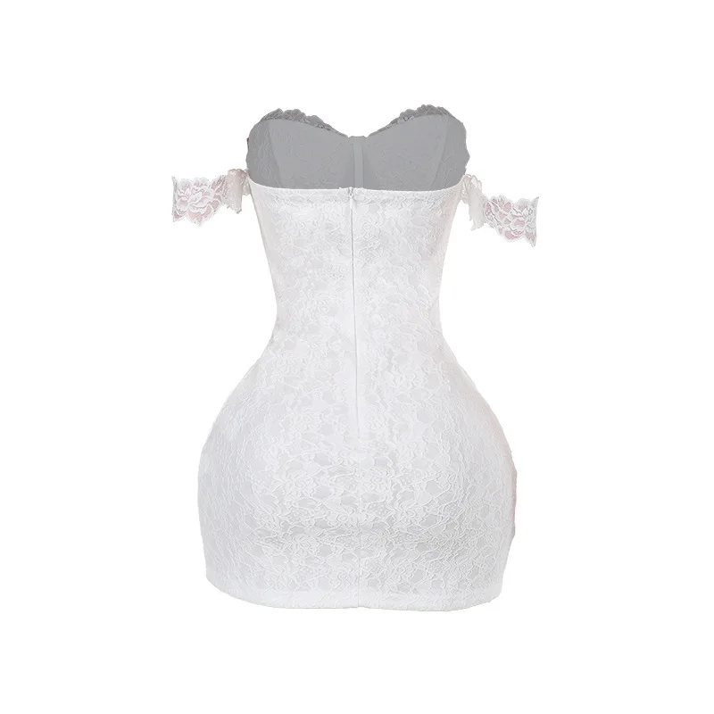 Ootddress Strapless Backless Sexy Mini Dress For Women Fashion Lace Off-shoulder Sleeveless Bodycon Club Party Dress Clubwear
