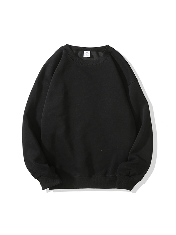 Solid Color Hoodless Crew Neck Sweaters