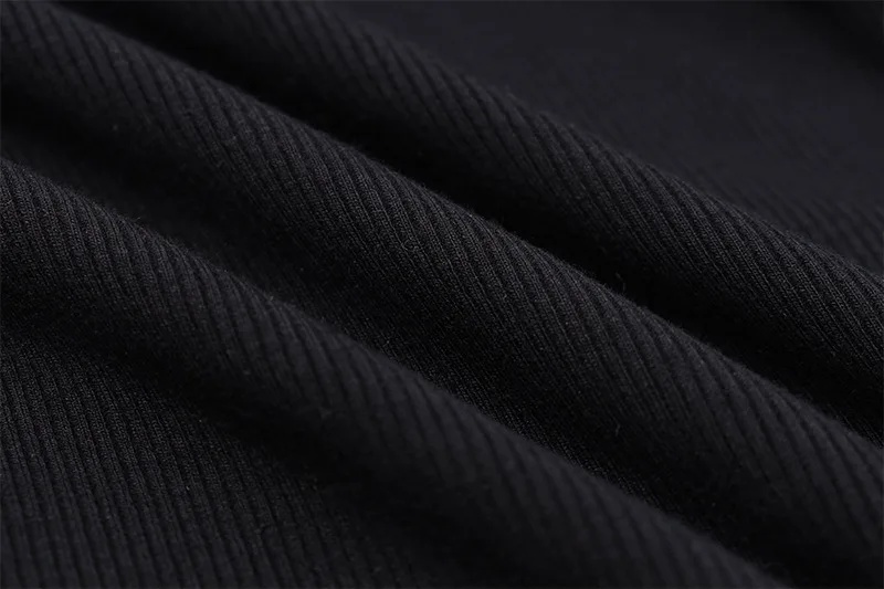 Ootddress Black Knit Ruffled Mini Dress Women Patchwork Off-Shoulder Loose Slim Fashion Ribbed Dress Knitwear Clothes Female Dress