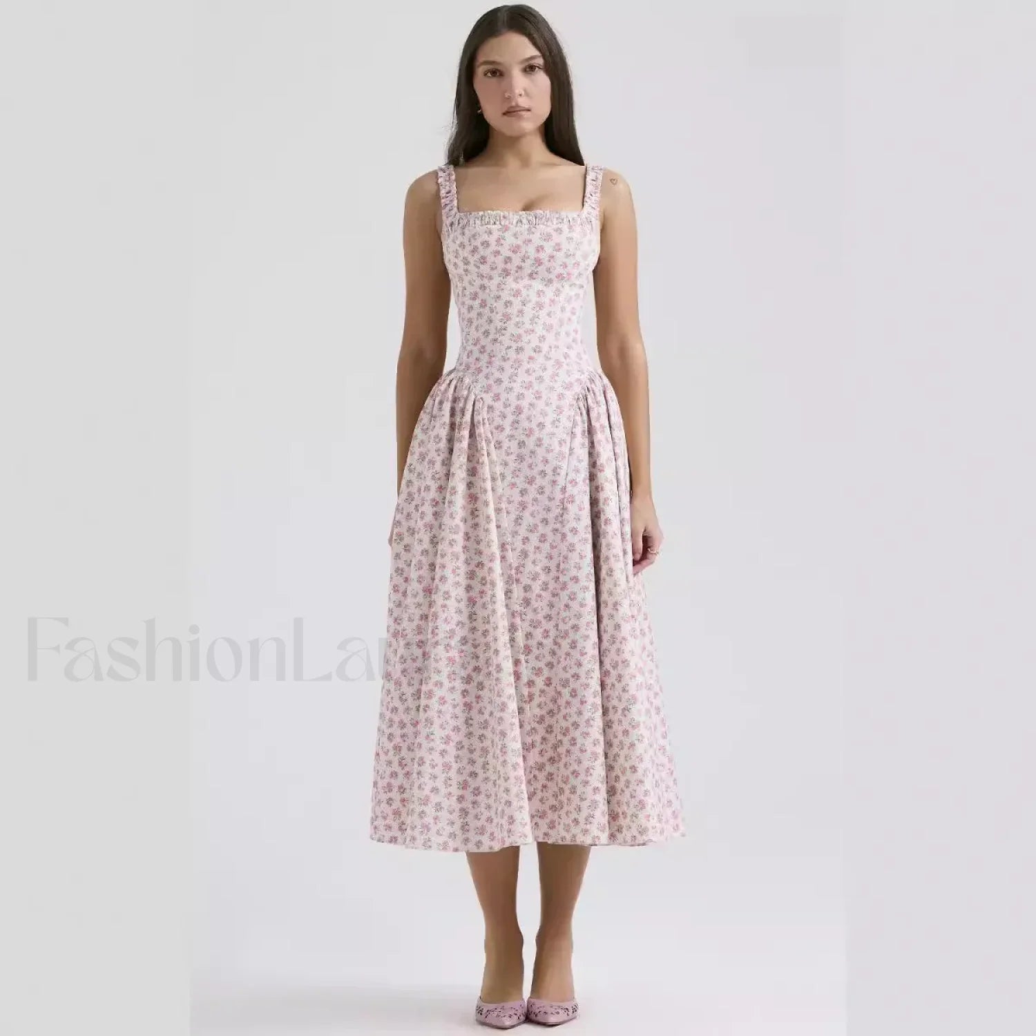 Fragmented Flower Midi Dress