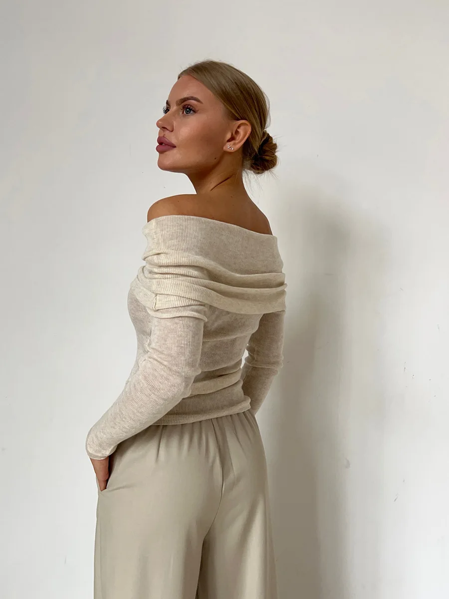 Ootddress Off-Shoulder Sexy Knit Pullover Sweater For Women Mesh See-Through Long Sleeve Backless Y2k Top Fashion Knitwear Pullover 15 Ootddress Off-Shoulder Sexy Knit Pullover Sweater For Women Mesh See-Through Long Sleeve Backless Y2k Top Fashion Knitwear Pullover