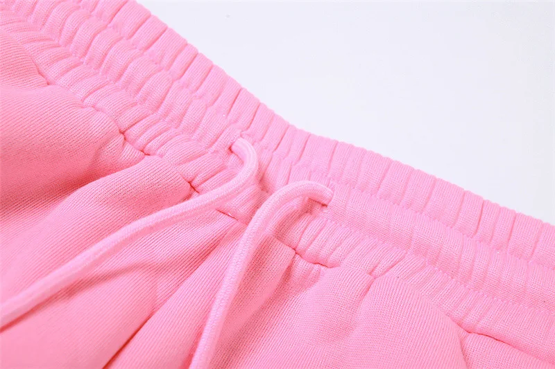 Ootddress Lace Up Pants Sets Women Slim Solid Splice Tank Tops Woman Long Sleeve Short Hoodies And Pant Suits Women Outfits Winter
