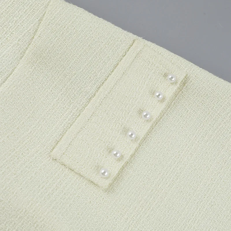 Ootddress Pearl Dress Sets Women Autumn Long Sleeve Coat And Mini Dress Two Piece Sets Femme Sexy Strapless Dress Matching Sets