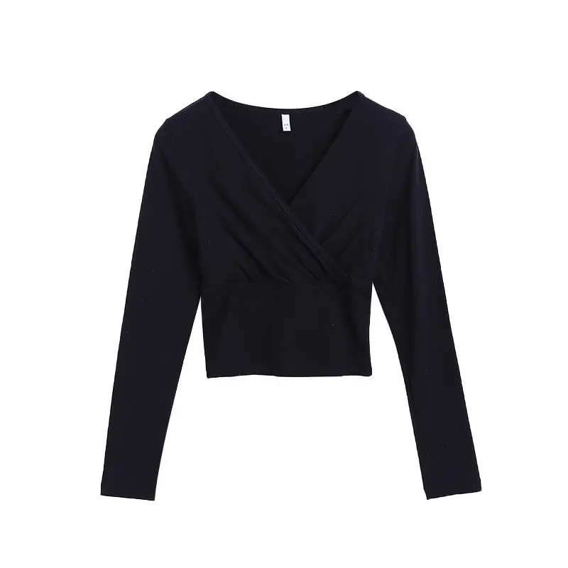 Y2K Sexy Long Sleeve Crop Top Women Clothing 2025 New Autumn Basic V-Neck T Shirt Casual Streetwear Skinny Slim Clothes 6 Y2K Sexy Long Sleeve Crop Top Women Clothing 2025 New Autumn Basic V-Neck T Shirt Casual Streetwear Skinny Slim Clothes