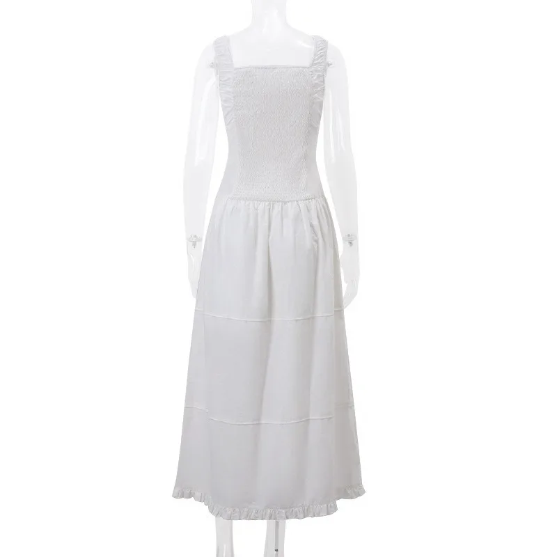 Ootddress Lace Up Slim Maxi Dresses For Women High Waist Corset Dress Womens Whitewedding Holiday Elegant Fashion Folds Dress Woman 8 Ootddress Lace Up Slim Maxi Dresses For Women High Waist Corset Dress Womens Whitewedding Holiday Elegant Fashion Folds Dress Woman