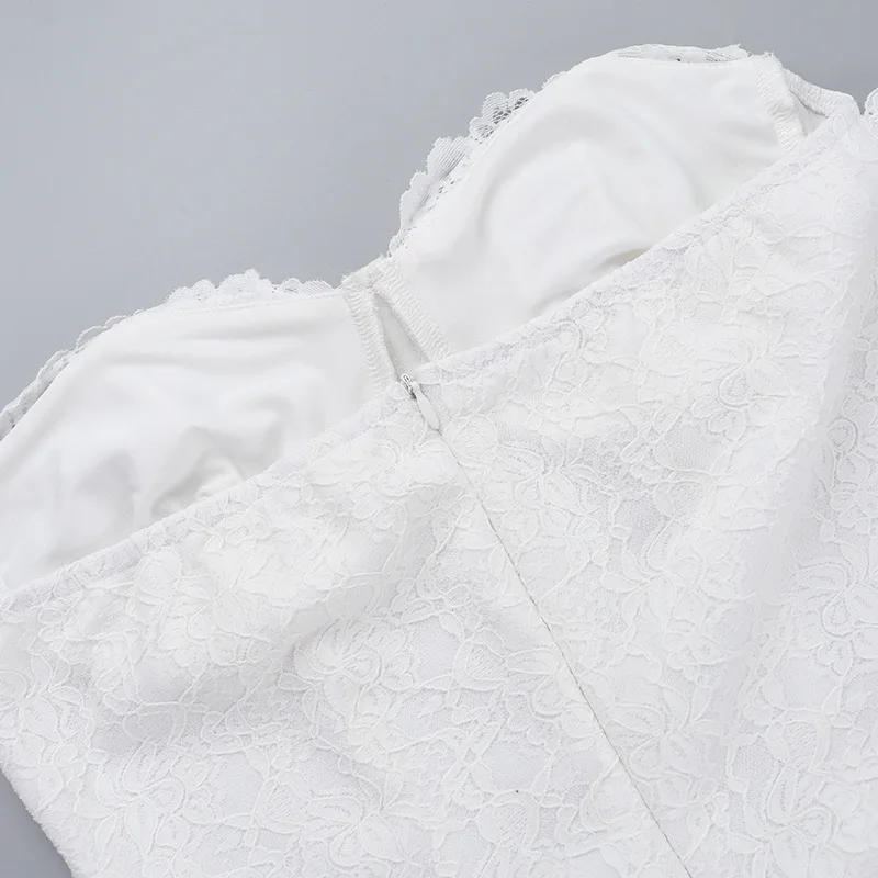 Ootddress Strapless Backless Sexy Mini Dress For Women Fashion Lace Off-shoulder Sleeveless Bodycon Club Party Dress Clubwear