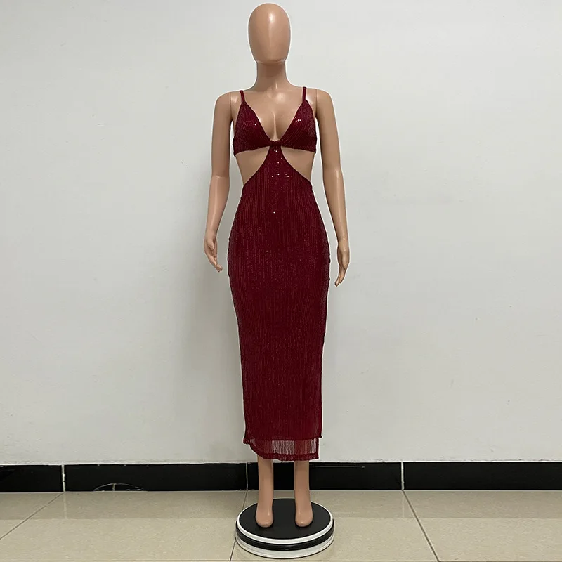 Sexy Hollow High Waist Slit Evening Dress Fashion Sequined Backless Sleeveless Elegant Party Dresses Solid Long Graduation Dress 57 Sexy Hollow High Waist Slit Evening Dress Fashion Sequined Backless Sleeveless Elegant Party Dresses Solid Long Graduation Dress