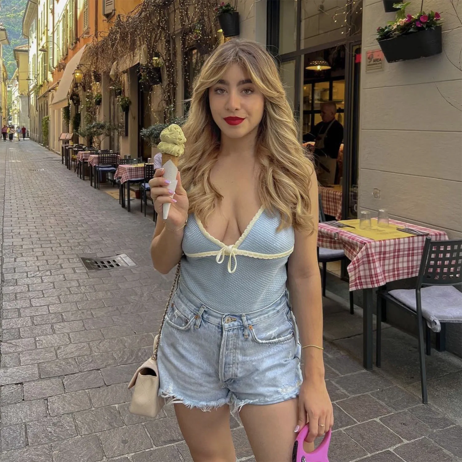 Ootddress Contrast Lace-Up Backless Tank Top For Women Summer Fashion V-Neck Cropped Y2k Top Vest Strapless Slim Female Tank Top New